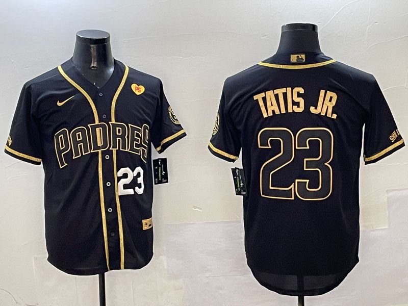 Men San Diego Padres #23 Tatis jr Black Gold Game 2025 Nike MLB Jersey style 7->chicago white sox->MLB Jersey